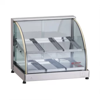 Estufa Vitrine Curva Dupla 06 Bandejas Linha Prata com Gelo-X – Edanca - Código 118