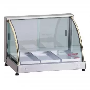 Estufa Vitrine Curva Dupla 03 Bandejas Linha Prata com Gelo-X – Edanca - Código 119