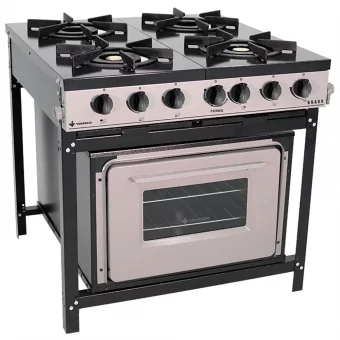 Fogão Bravo 4 Bocas 2 Duplas Baixa Pressão com Forno – Venâncio - Código 125