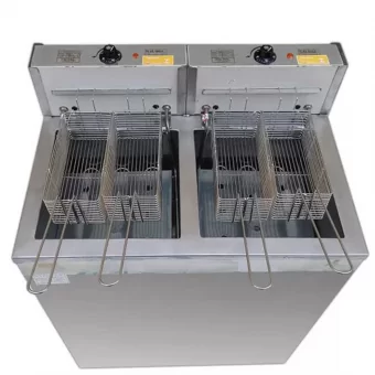 Fritadeira Industrial Elétrica Água e Óleo 2 Cubas com 18 Litros – Inox